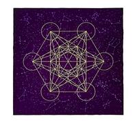 Kelisdi Tarot Cloth Metatrone ' s Crystal Grid Tablecloth Divination Cards Table Cloth Tapestry Supply Tarots Horizontal for Bedroom Aesthetic Wall Hanging