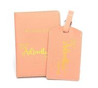 Kelisdi Trendy PU Leather Passport Holder Cover Wallet Organizer and Suitcase Luggage Label Set Stay Organized and Fashionable Luggage Label