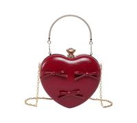 Kelisdi Unique Heart Design Evening Bag for Fashion Women Spacious Enough Shoulder Bag Bows Handbag for Phones and Cosmetics Fashionable Women ' s Accessory