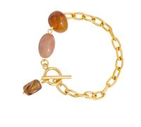 Kelisdi Vibranting Resin Accent Sturdy Stainless Steel Jewelry Portable Unisex Fashion Accessory Modern Stainless Steel Bracelets Vibrant Inlaid Chain Bracelets