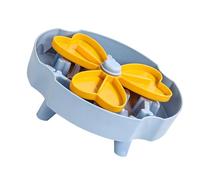 Kelisdi WIndmill Shape Dog Bowl Slow Feeder with Puzzle Design Slip Resistant Feeding for Dog Health Feeding Needs Antichoking Pet