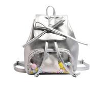 Kelisdi Women School Girl Bowknot Shoulder Backpack Itabag Japanese Transparent Pocket Display Small PU Leather School Bag PU Leather Transparent Backpack