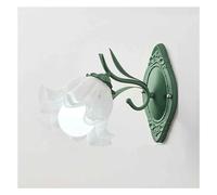 KELISHOW Glass Flower Shade Wall Mounted Light Wall Lamp, French Rural Indoor Decor Wall Sconce Compatible with Living Room Bedroom Hallway,Chandeliers led