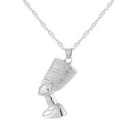 kelistom 18K Gold/Silver Plated Egyptian Queen Nefertiti Pendant Necklace for Women Men with Singapore Chain African Hiphop Jewellry, Metal