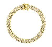 kelistom Cuban Link Anklet Bracelet for Women Men Hip-hop 18K Gold/White Gold Plated Iced Out Rhinestones Filled Chain Ankle Bracelets, 9" 10" 11", legnth: 9", Metal, Cubic Zirconia