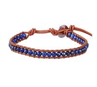 KELITCH Agate Beads Strand Bracelets Leather Wrap Bracelet Handmade Cuff Adjustable Bracelet New