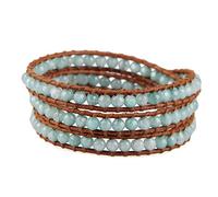 KELITCH Agate Wrap Bracelets Leather Adjustable Bracelets Charm Vintage Bracelet