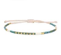 KELITCH Boho-color Crystal Shell Beaded Friendship Bracelets Handmade Strand Bracelet Bangles Jewelry For Women (Blue Green 88J)