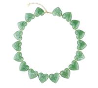 KELITCH Chunky Heart Necklaces for Women Trendy Boho Multicolor Resin Acrylic Beaded Necklace Love Bead Choker, resin acrylic