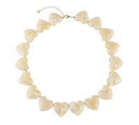 KELITCH Chunky Heart Necklaces for Women Trendy Boho Multicolor Resin Acrylic Beaded Necklace Love Bead Choker, resin acrylic