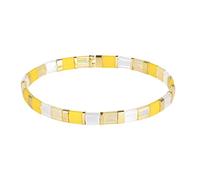 KELITCH Colorful Friendship Stretch Bracelets Candy Beads Bracelets Mixed Strand Jewelry - Yellow 02C