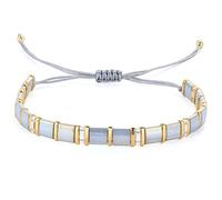 KELITCH Colorful Friendship Stretch Bracelets Candy Miyuki Beads Bracelets Adjustable Mixed Strand Bracelets - Gray 01F
