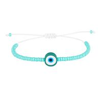 KELITCH Friendship Bracelets Handmade Eye Beaded Bracelets Adjustable Women Strand Rope Bracelets (Green 26E)