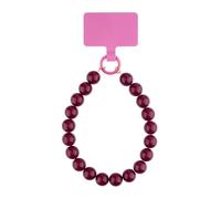 KELITCH KELTCH Colored Candy Thick Bead Phone Chain Y2K Style Phone Chain Anti Loss Wrist Hanging Rope Fashion Keychain Decoration - Dark Red