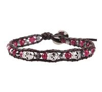 KELITCH Leather Wrap Bracelet Agate Crystal Mixed Skull Bracelet Friendship Bracelets New