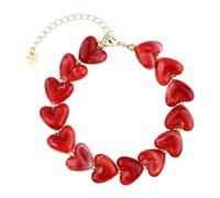 KELITCH Marble Patterned Glass Resin Heart Shaped Bead Bracelet Y2 style Bracelet Friendship Couple Jewelry Gift, Bracelet, resin acrylic
