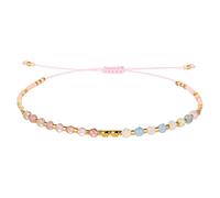 KELITCH Natural Crystal Beads Strand Bracelets Miyuki Seed Bead Chains Bracelets Adjustable Women Bracelets (Pink)