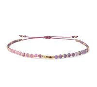 KELITCH Natural Crystal Beads Strand Bracelets Miyuki Seed Bead Chains Bracelets Adjustable Women Bracelets (Purple)