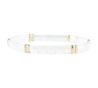KELITCH New Miyuki Tila Bead Bracelets Charm Stretch Bracelets Stackable Wrap Bracelets for Women Jewelry (White 08B)