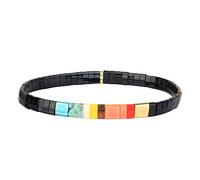 KELITCH New Miyuki Tila Beaded Stretch Bracelets Women Tila Bracelets Stackable Friendship Bracelets - Black 11B