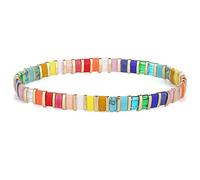 KELITCH Stretch Bracelets Mixed Tila Seed Beaded Bracelets Lucky Jewelry for Women Lovers - 06B