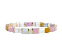 KELITCH Tila Colorful Stretching Hand Woven Beaded Women Stacked Bracelet Summer Jewelry Love, One Size, Tila Beads, tila beads