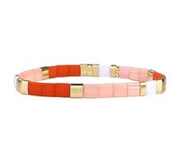 KELITCH Tila Flat Bead Stretch Colored Hand Woven Bead Versatile Stacked Women Bracelet Summer Jewelry Love, One Size, Tila Beads, tila beads