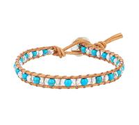 KELITCH Turquoise Crystal Mixed Adjustable Bracelets Wrap Bracelet for Womens (Blue Clear 05)