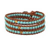 KELITCH Turquoise Wrap Bracelets Leather Beads Bracelets Friendship Charm Bracelets