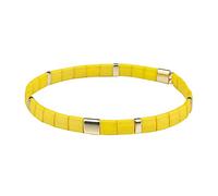 KELITCH Women Stretch Bracelets Miyuki Tila Beaded Bracelets Rainbow Strand Bracelets Beach Jewelry (Yellow 02B)