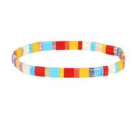 KELITCH Women Tila Beads Charm Bracelet Stretch Bracelets Candy Colors Wrap Friendship Bracelets - A