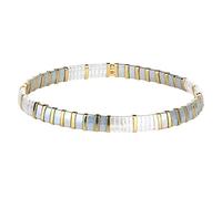 KELITCH Women Tila Beads Charm Bracelet Stretch Bracelets Candy Colors Wrap Friendship Bracelets - Grey D