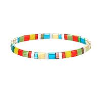 KELITCH Women Tila Beads Charm Bracelet Stretch Bracelets Candy Colors Wrap Friendship Bracelets - K