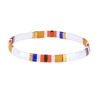 KELITCH Women Tila Beads Charm Bracelet Stretch Bracelets Candy Colors Wrap Friendship Bracelets - O