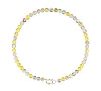 KELITCH Women's Matte Rainbow Glass Bead Necklace Aurora Gradient Color Change Beaded Neck Chain Women's Fashion Y2K Jewelry, natural stone