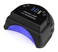 KELITINAus 64W Cordless Gel Light, Built-in Lithium Battery Pro Led Gel Nail Uv Lamp, Wireless Rechargeable Uv Led Nail Curing Lamp and Dryer (Black)