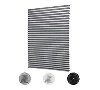 KELIXU 3 Pack Pleated Fabric Blind Light Filtering Shade Instant Stick on Blinds for Window Privacy Protection, Quick Fix and Easy to Install, with 6 Clips (90CMx180CM - 3 PACK, Grey)