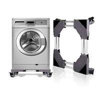 KELIXU Movable Adjustable Base Double Tube Multi-functional with 4×2 Locking Rubber Swivel Wheels Mobile Case Roller Dolly for Washing Machine,Dryer & Refrigerator