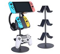 KELJUN 3 Level Multi-Function Adjustable Gamepad Stand for All Universal Xbox One 360 Switch PS4 PS5 STEAM PC Nintendo Switch Headsets (Smart Black)
