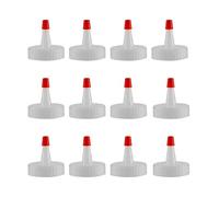 kelkaa Caps 38/400 Natural Red Tip Yorker Caps with .030 Orifice Hole, Dispensing Caps, Replacement Caps for Squeeze Bottles, Neck Diameter 38mm, Thread Type 400 (Pack of 12)