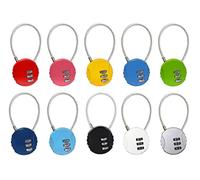 Kellegour 10Pcs Combination Padlocks - Small Cable Padlocks with 3 Digit Code, Security Locks for Zippers, Backpacks, Trolley Cases, Lockers (10 Colors)