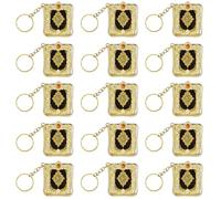 Kellegour 15 Pieces Muslim Hanging Key Chain,Muslim Keychain,Muslim Decoration Keyring,Koran Book Keychain,Pendants Islam Hanging Keyring for Hanging Car Rearview Mirrors Backpacks Wallets(Golden)