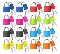 Kellegour 16 Pieces Suitcase Locks with Keys,Colourful Mini Luggage Locks,Small Suitcase Padlocks,Small Luggage Padlocks with Keys for Luggage Bag School Gym