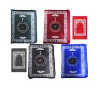 Kellegour 4 Pieces Portable Prayer Mats,Muslim Prayer Carpet,Travel Pocket Friendly Islamic Prayer Mat,Portable Light Islamic Travel Prayer Rug 4Colors,Muslim Prayer Mat with Compass for Ramadan Gifts