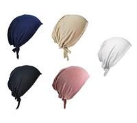 Kellegour 5 Pcs Women Hijab Undercap,Hijab Cap Under Scarf,Islamic Muslim Under Hijab Cap,Women Solid Color Under Hijab Caps,Hijab Bottom Caps Elastic,Inner Hijab Headwear,Hijab Caps for Women