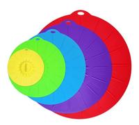 Kellegour 5 Piece Silicone Suction Lids,Reusable Silicone Lids Covers,Silicone Food Lids,Silicone Bowl Cover for Bowls,Plate,Pots,Cups(10.82/9.25/8.46/6.88/4.13inch)