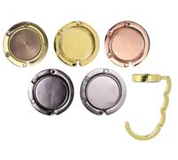 Kellegour 5 Pieces Foldable Handbag Hooks for Tables,Folding Handbag Table Hanger,Round Handbag Holder,Portable Bag Hook,Portable Handbag Hangers,Folding Purse Hook for Restaurants,Cafes,Wallet,Bar