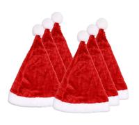 Kellegour 6 pack Adult Santa Hat,Christmas Hats Santa Hat Adult,Unisex Velvet Father Christmas Hats,Thickened Classic Xmas Hat Plush Santa Claus Hat for Christmas Gifts New Year Festive Holiday Gifts