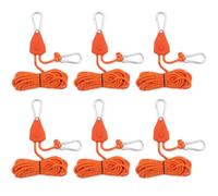 Kellegour 6 Pack Tent Guy Ropes with Pulley,4mm Reflective Cord Tent Guide Rope,Reflective Tent Guy Ropes,Tent Camping Cord with Pulley for Camping,Hiking,Tent,Tarpaulin,Awning (13.12ft/4m,Orange)