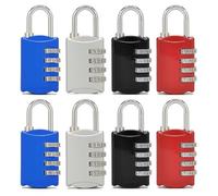 Kellegour 8 Pieces Combination Padlocks with 4 Digit Code,Padlock with Code,Resettable Code Locks,Combination Lock for Backpacks,Trolley Cases,Lockers